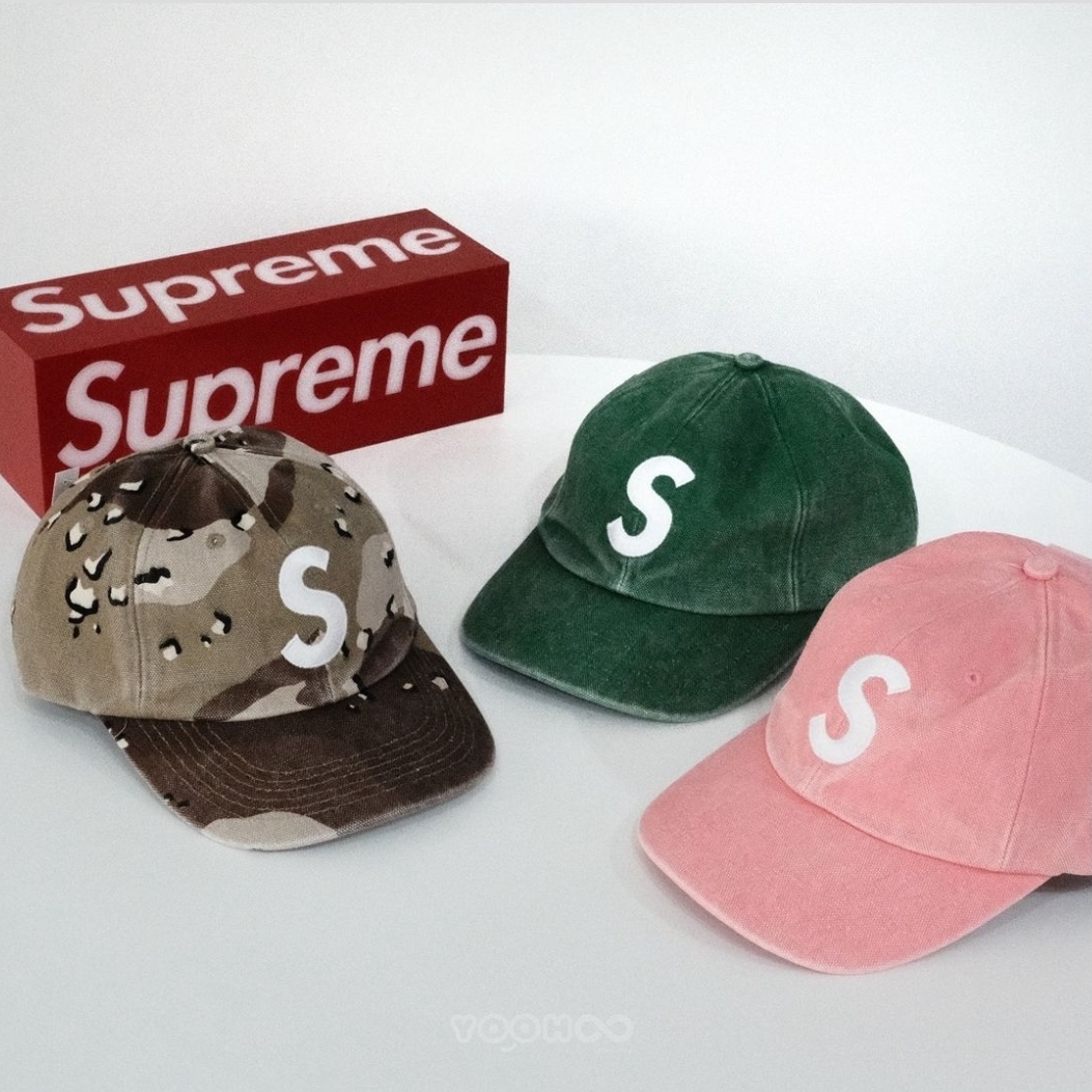 Supreme Pigment S Logo 6-Panel Bright Pink - 24FW, Supreme Pigment S Logo 6-Panel Denim - 24FW 착용 스타일 - 6