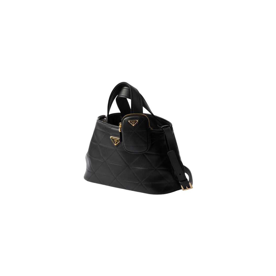 Prada Small Quilted Leather Tote Bag Black 상세 이미지 2