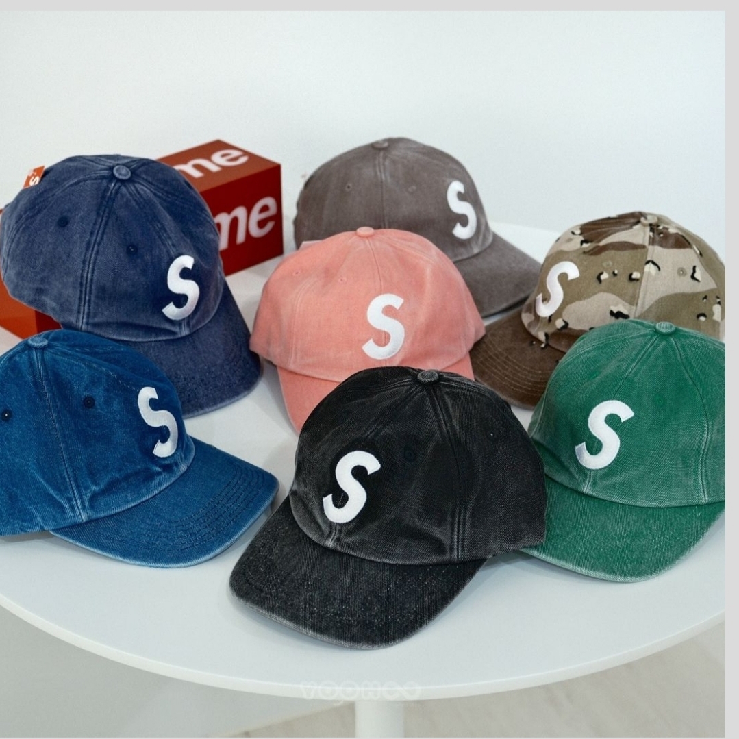 Supreme Pigment S Logo 6-Panel Bright Pink - 24FW, Supreme Pigment S Logo 6-Panel Denim - 24FW 착용 스타일 - 7