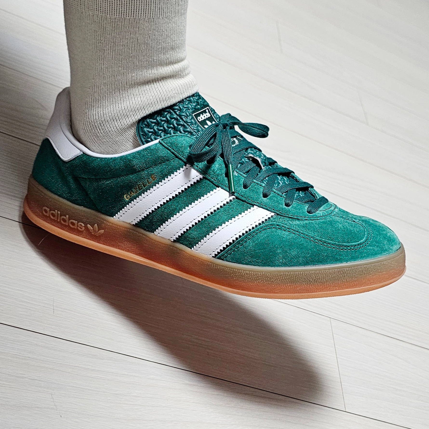 Adidas Gazelle Indoor Collegiate Green 착용 스타일 - 1