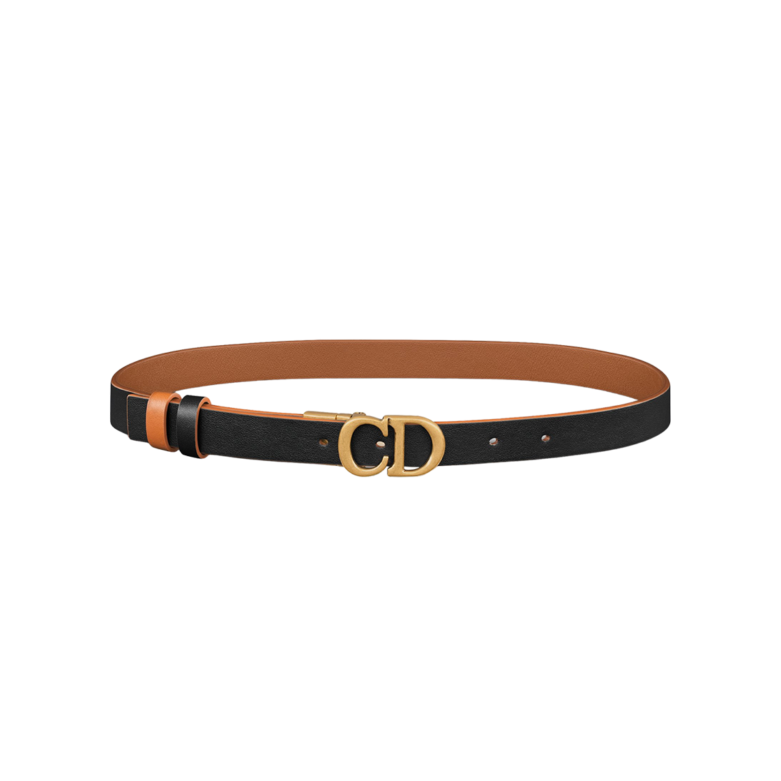 (W) Dior 20mm Reversible Saddle Belt Black Golden Saddle Smooth Calfskin 상세 이미지 1