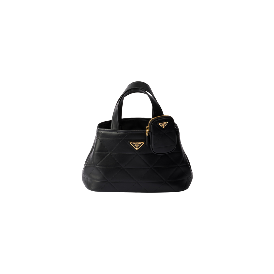 Prada Small Quilted Leather Tote Bag Black 상세 이미지 1