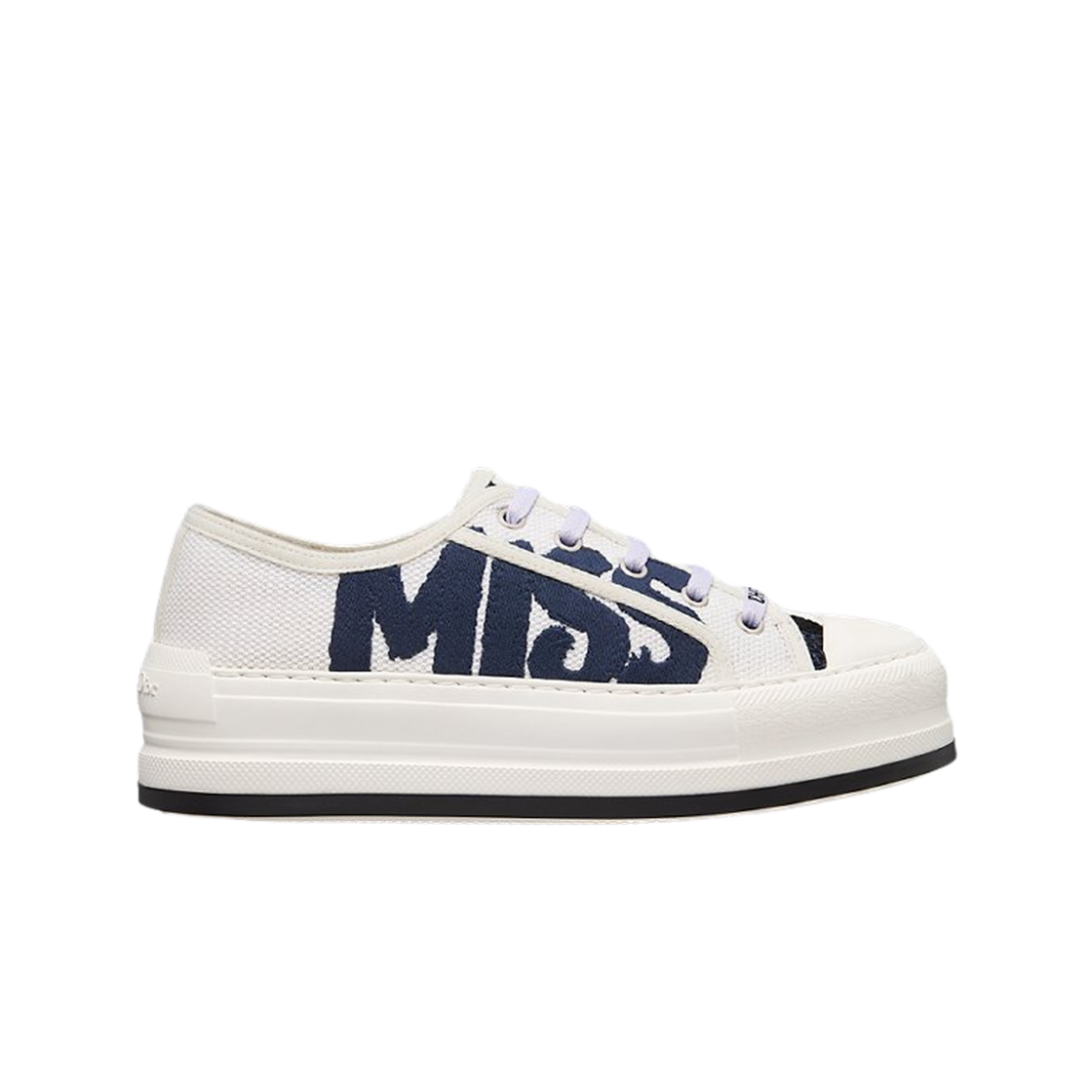 (W) Dior Walk'N' Platform Sneaker White Deep Blue Embroidered Cotton 상세 이미지 1