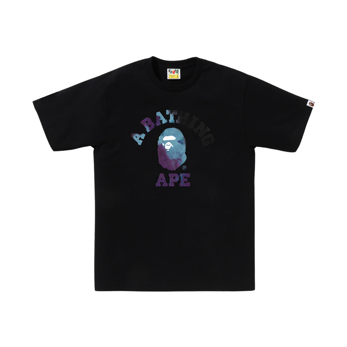 BAPE Tie Dye College T-Shirt Black 상세 이미지 1