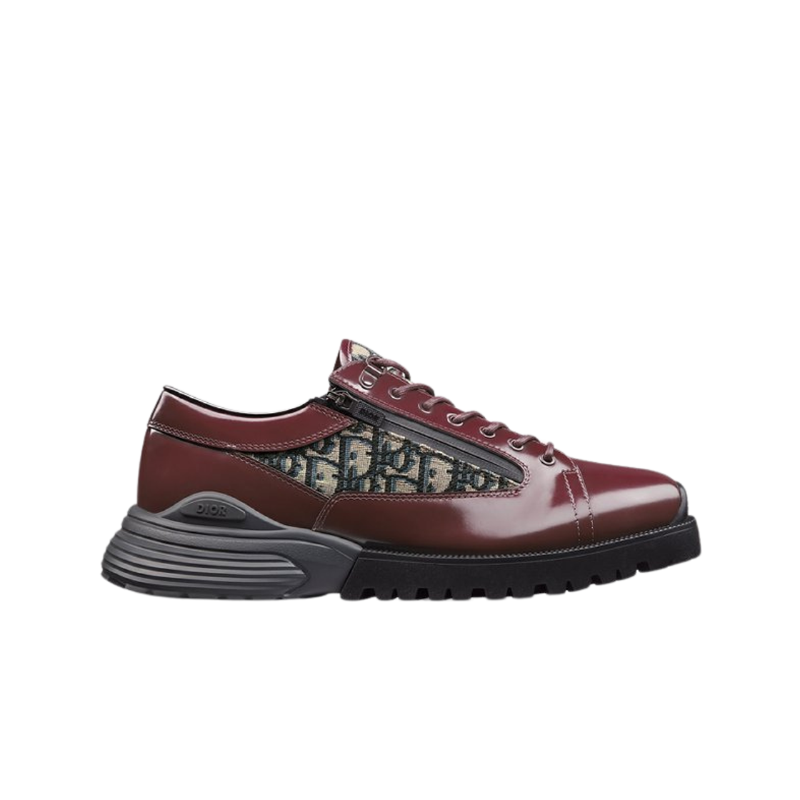 Dior Combat Derby Shoe Burgundy Polished Calfskin with Beige Black 상세 이미지 1