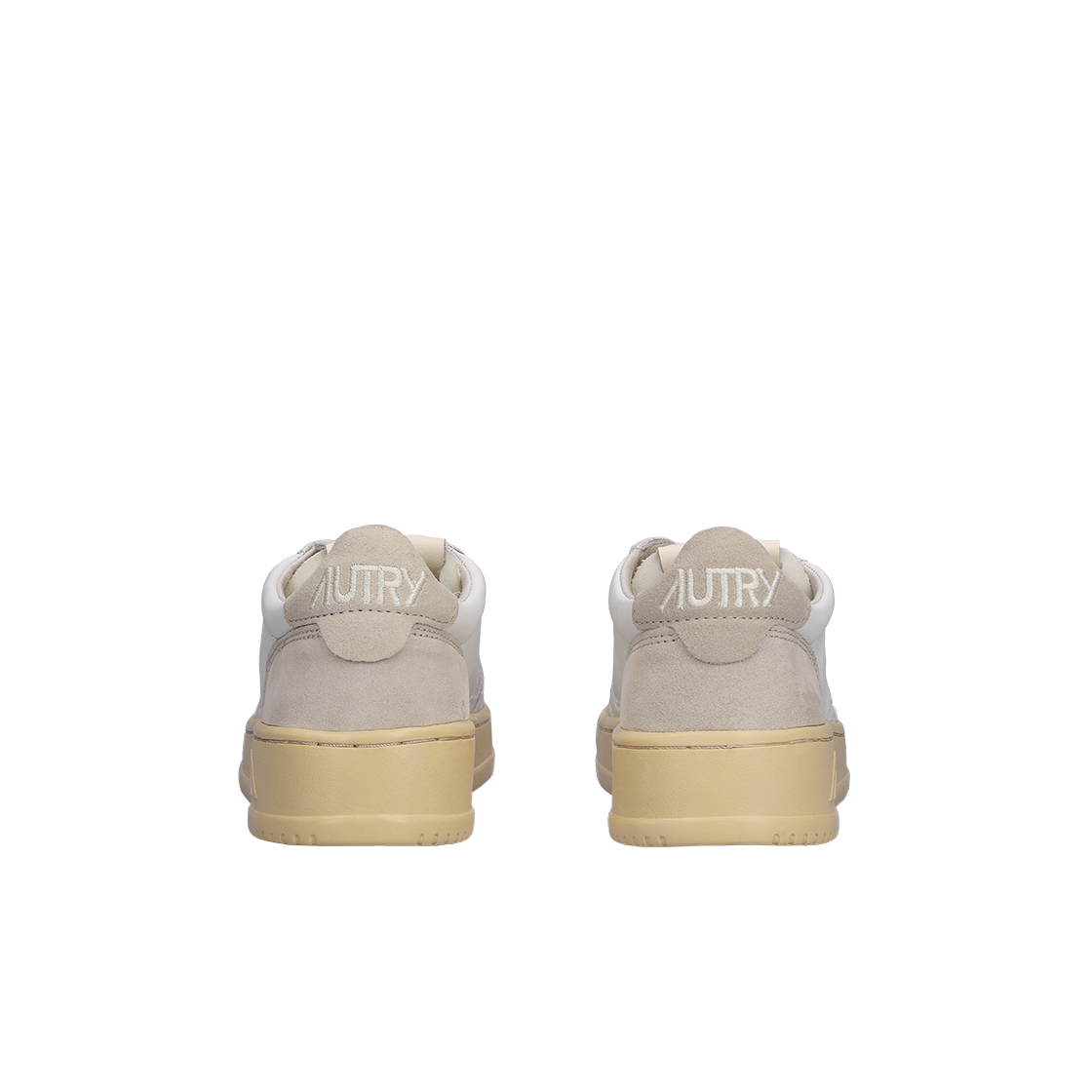 (W) 오트리 메달리스트 로우 스웨이드 레더 스니커즈 화이트 샌드 브라운((W) Autry Medalist Low Suede Leather Sneakers White Sand Brown) - 4