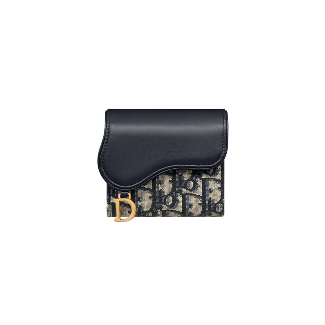 Dior Saddle Lotus Wallet Blue Dior Oblique Jacquard and Smooth Calfskin 상세 이미지 1