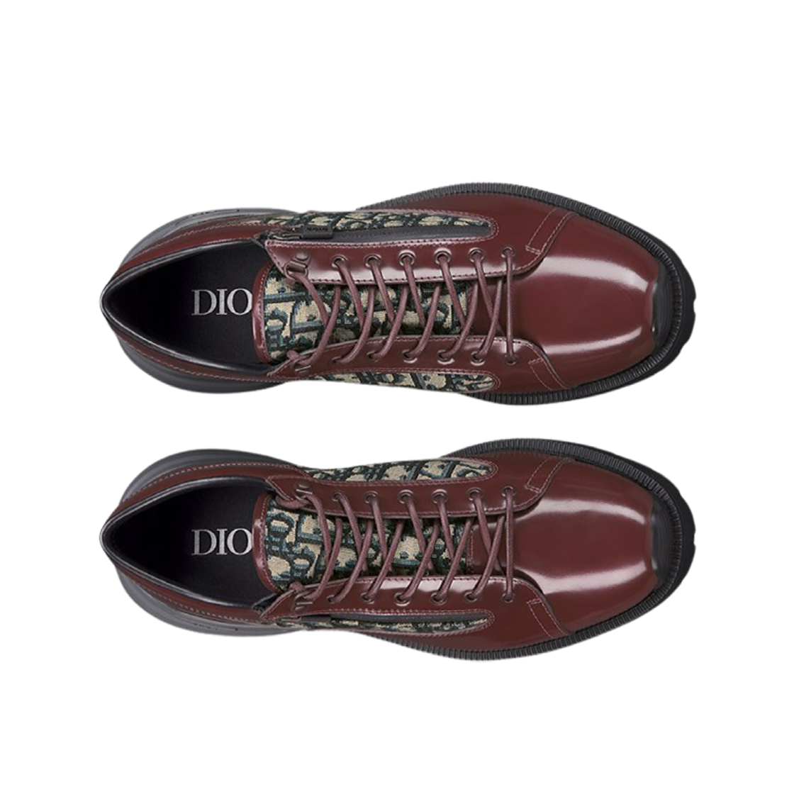 Dior Combat Derby Shoe Burgundy Polished Calfskin with Beige Black 상세 이미지 2