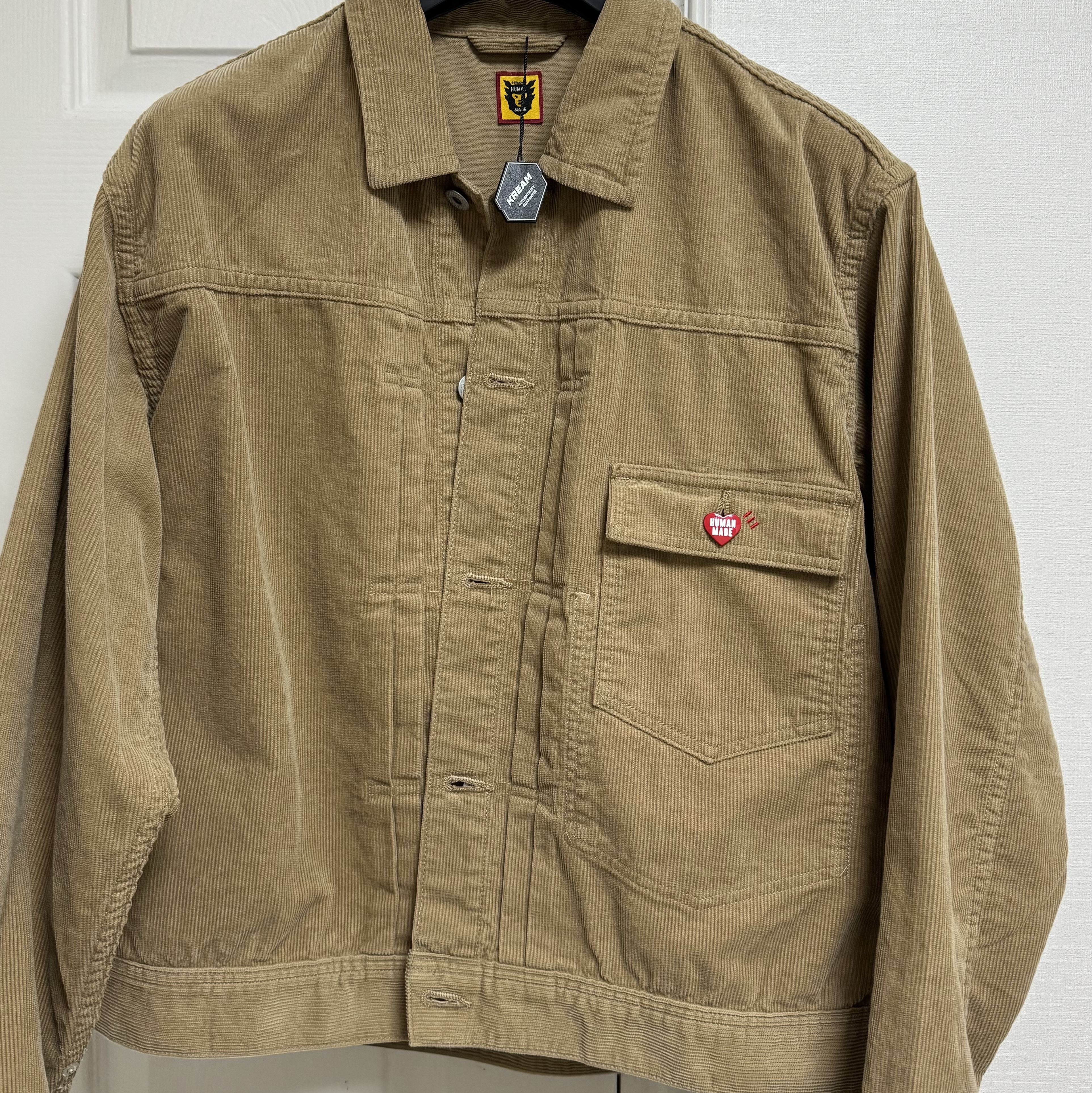 Human Made Dachs Corduroy Work Jacket Beige 착용 스타일 - 1