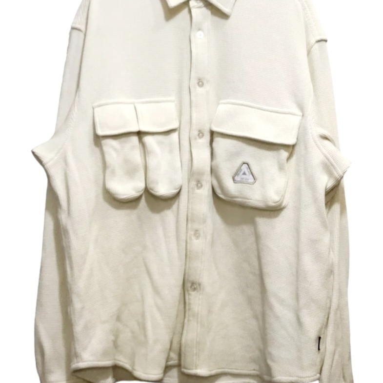 Palace Waffle Shirt Off White - 24SS 착용 스타일 - 1
