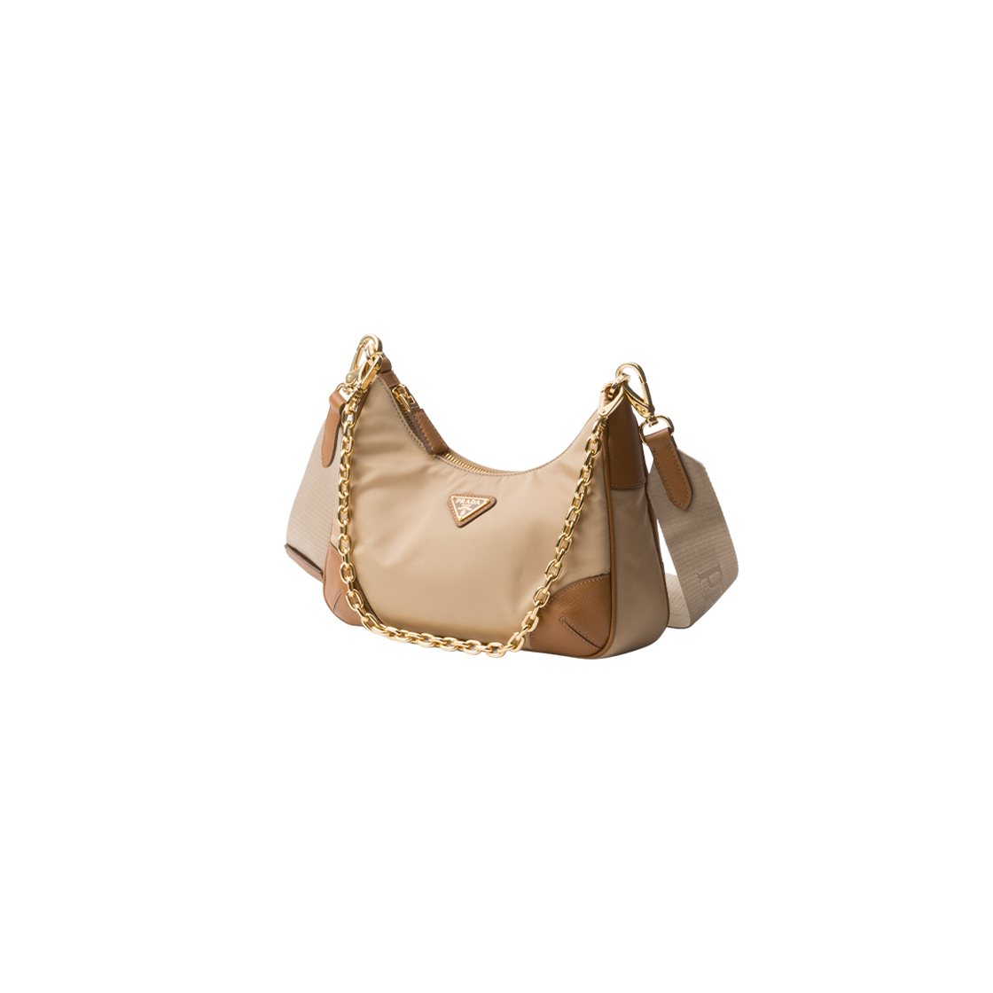 Prada Re-Edition 2005 Re-Nylon and Saffiano Leather Bag Camel Caramel 상세 이미지 2