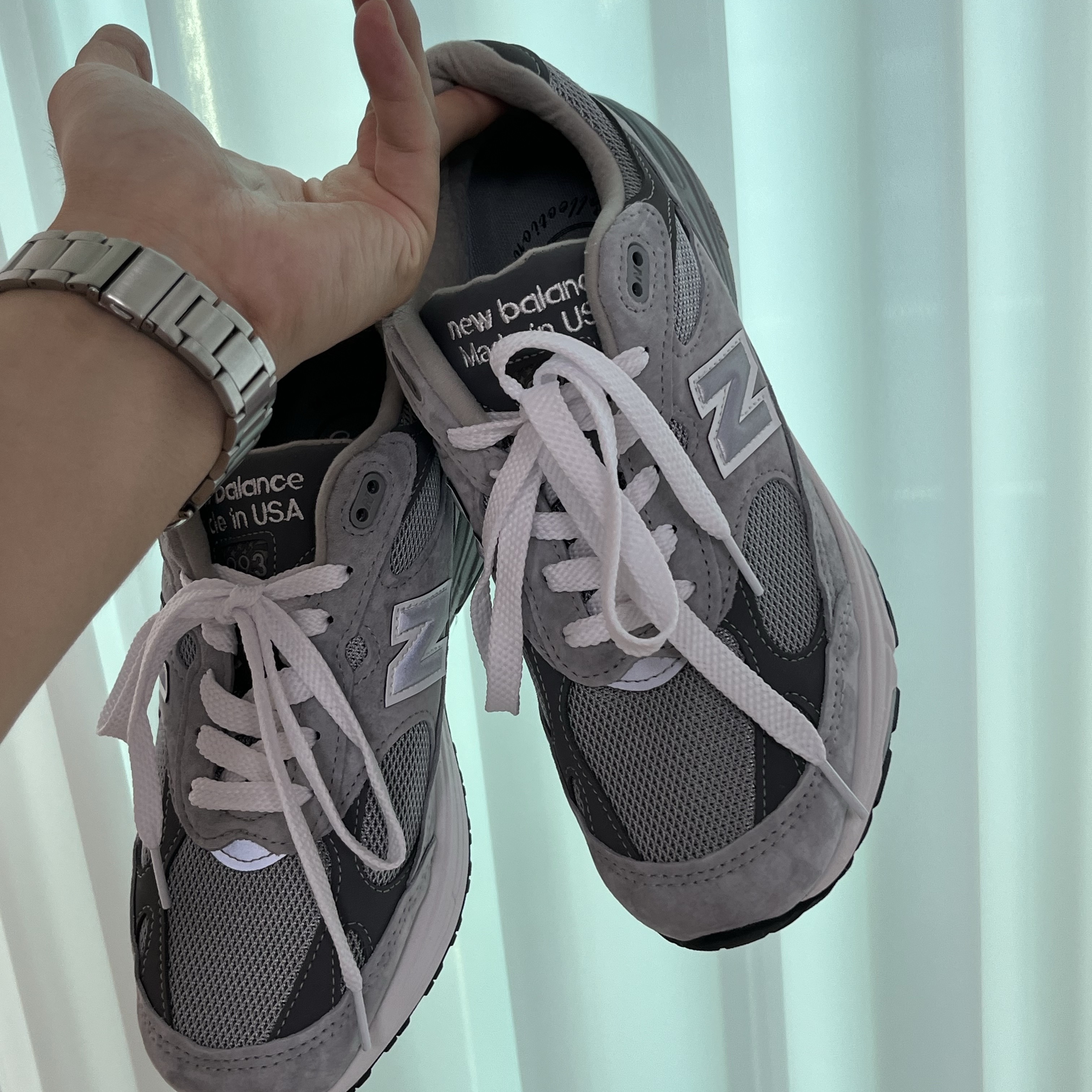 New Balance 993 Made in USA Grey - D Standard 착용 스타일 - 5