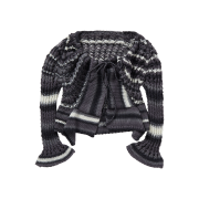 Perverze Women Face Hand Knit Cardigan Gray - 24FW