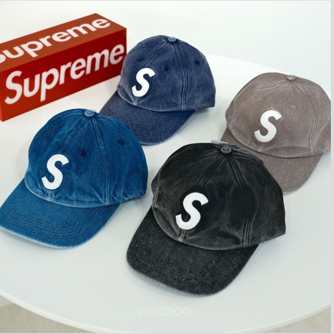 Supreme Pigment S Logo 6-Panel Bright Pink - 24FW, Supreme Pigment S Logo 6-Panel Denim - 24FW 착용 스타일 - 5