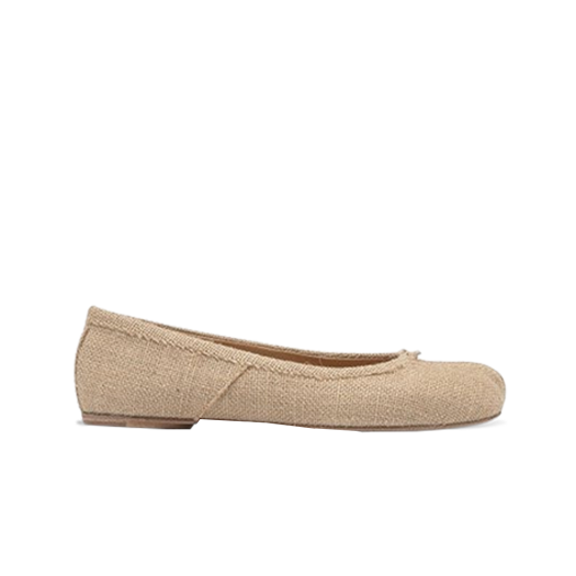 (W) Maison Margiela Tabi Ballerina Shoes Beige