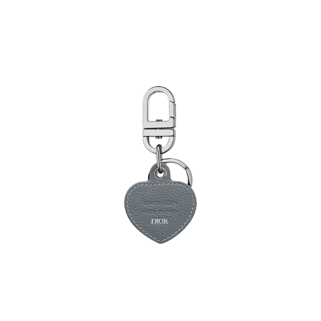 Dior CD Heart Key Ring Deep Gray Grained Calfskin and Ruthenium Finish Brass 상세 이미지 2