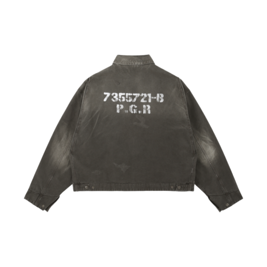 ★韓国の人気★【Project G/R】★Distressed Mud Work Jacket★ 프로젝트 G/R 디스트레스 머드 워크 자켓 블랙 | PROJECT G/R