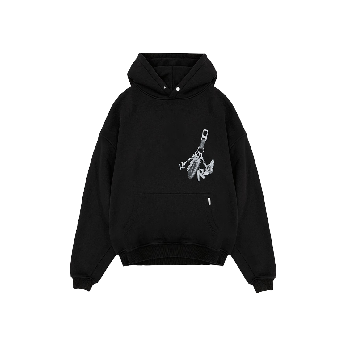 리프레젠트 키 투 더 클럽 후디 제트 블랙 - 24FW(Represent Keys To The Club Hoodie Jet Black - 24FW)