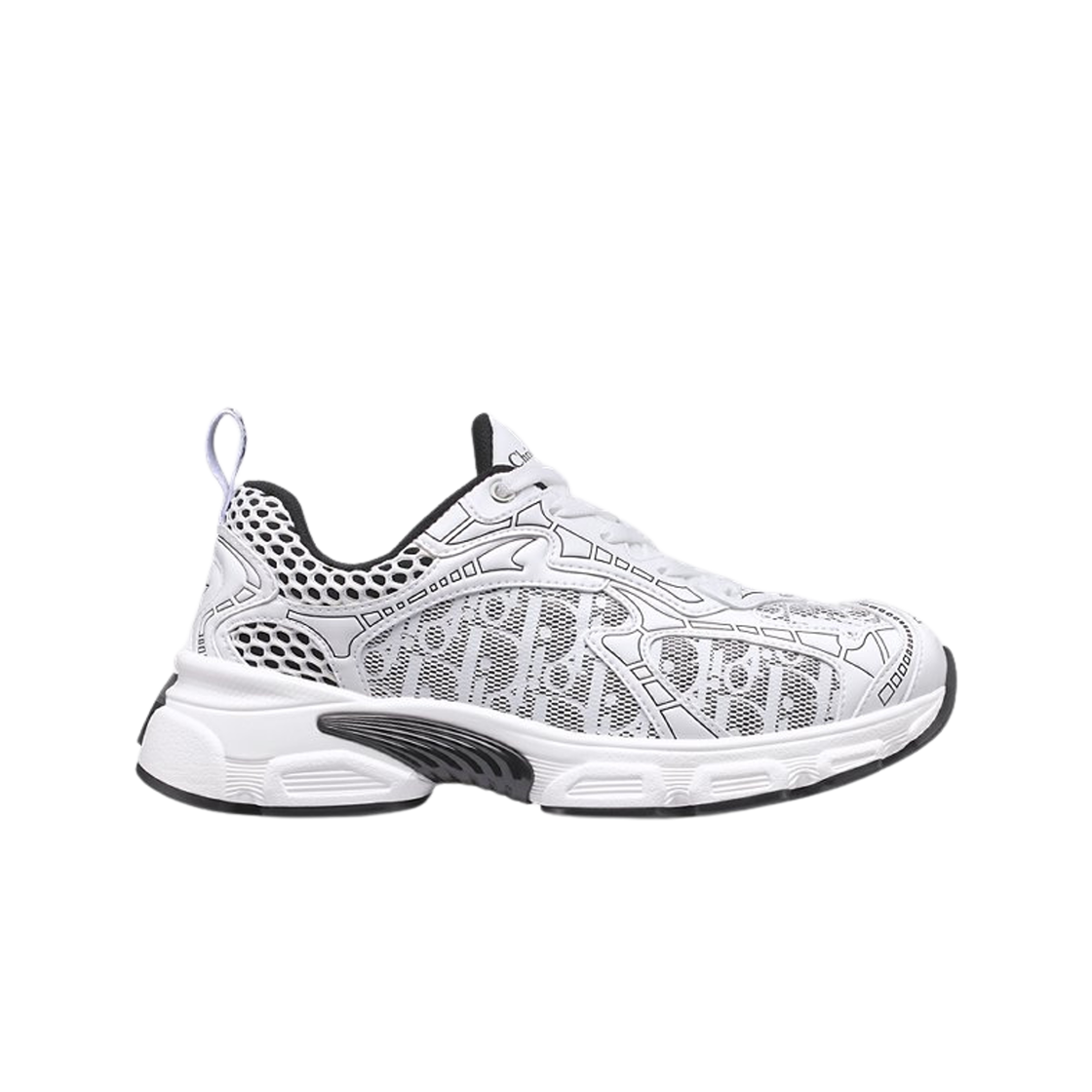 (W) Dior Vibe Sneaker White Mesh Printed with Dior Oblique Motif and White Black 상세 이미지 1