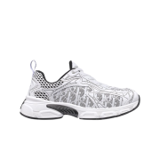 (W) Dior Vibe Sneaker White Mesh Printed with Dior Oblique Motif and White Black