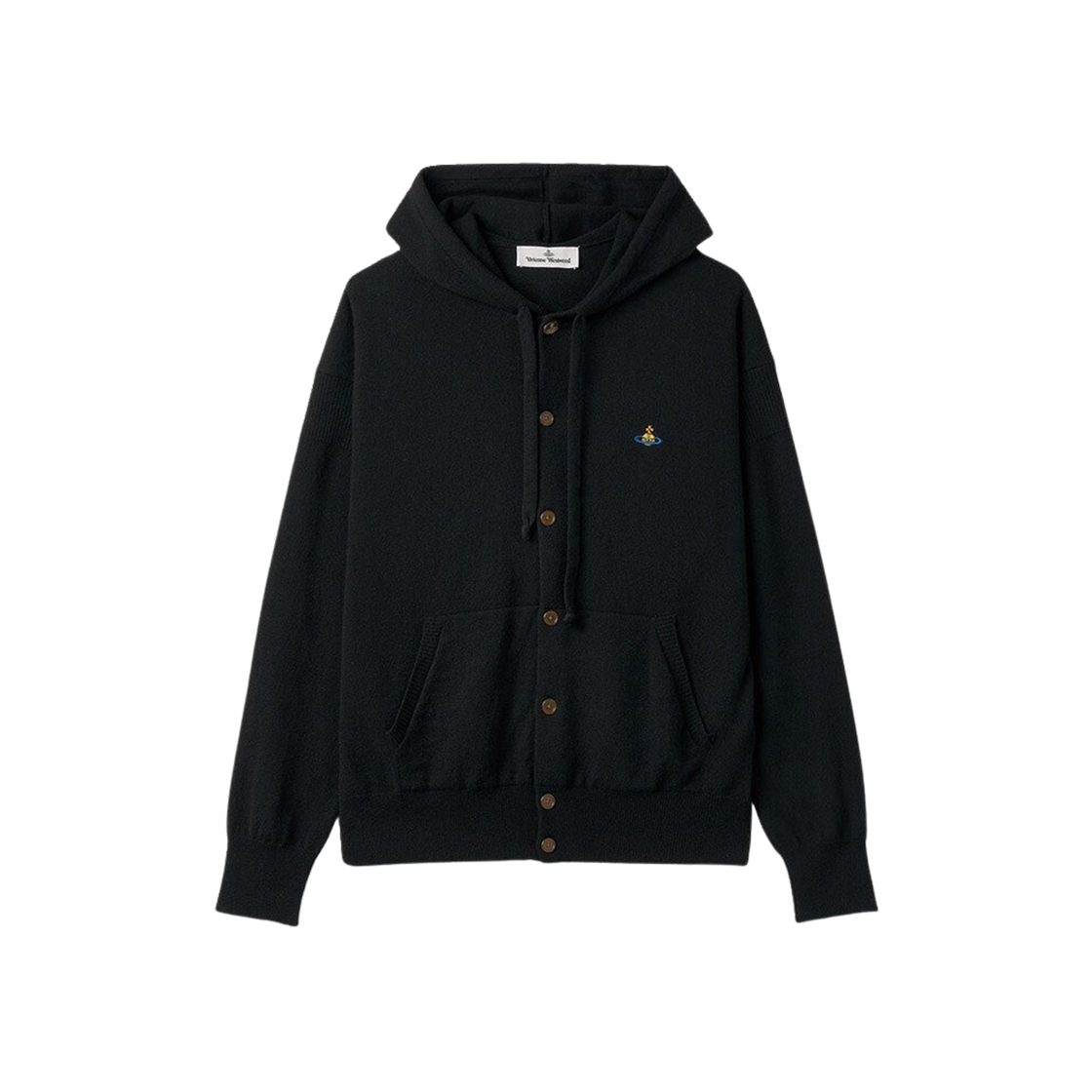 Vivienne Westwood Orb Embroidery Hoodded Cardigan Black 상세 이미지 1