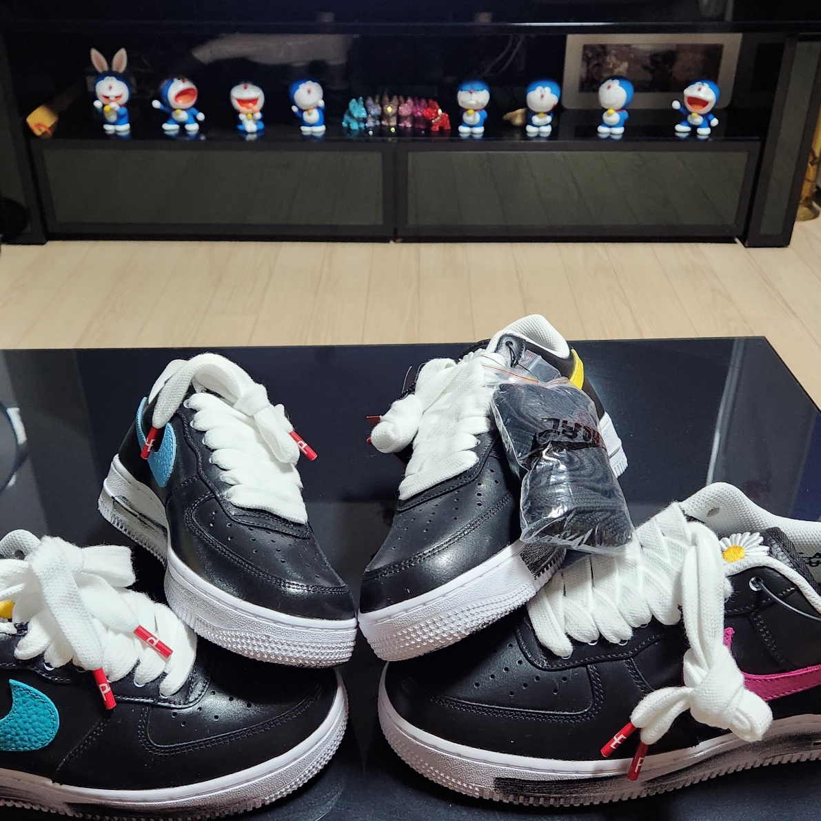 Nike x Peaceminusone Air Force 1 Low Para-Noise 3.0 Black and Multicolor 착용 스타일 - 2