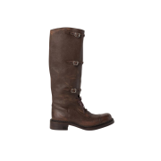 (W) Miu Miu Leather Boots Cocoa Brown