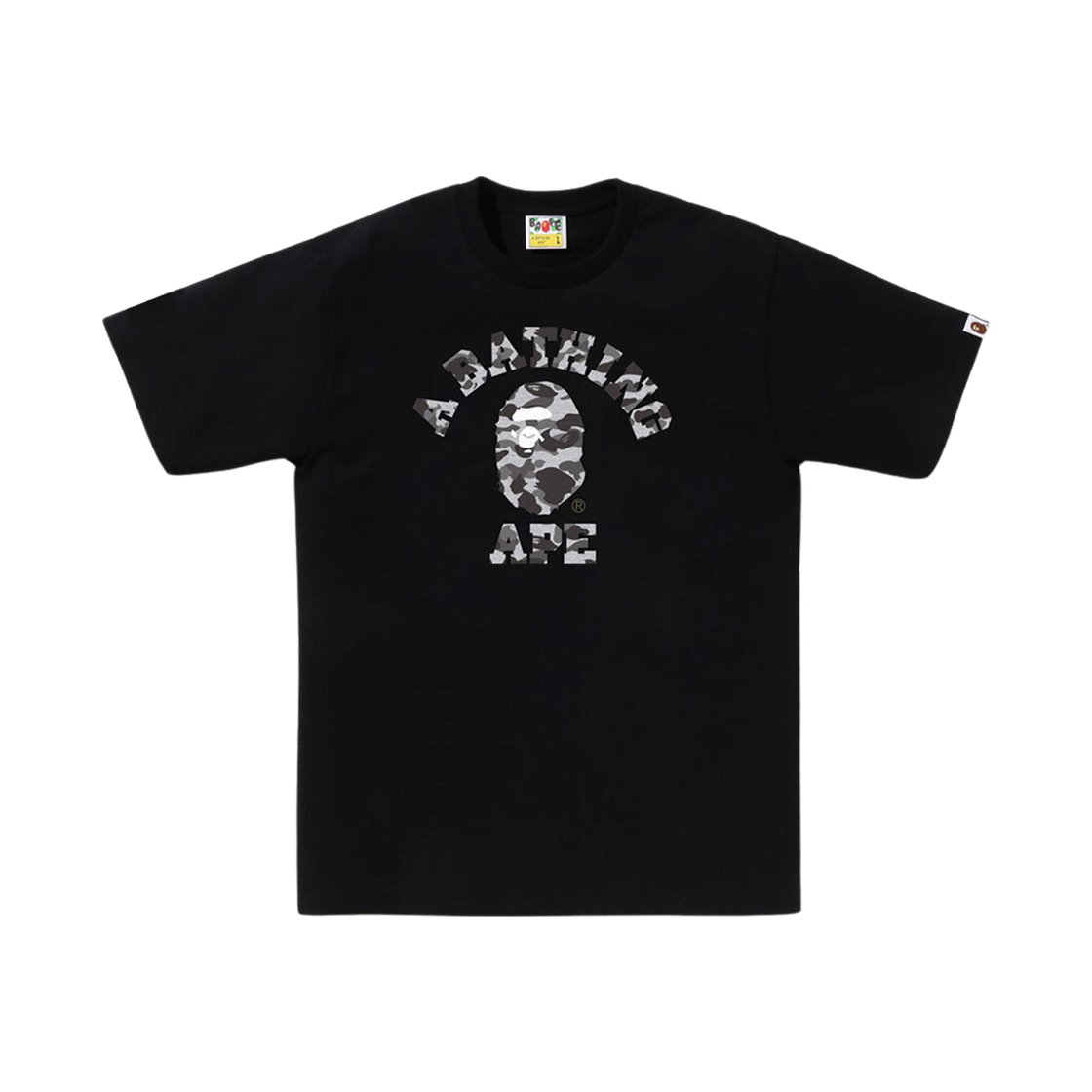 BAPE Heather Gray Camo College T-Shirt Black 상세 이미지 1