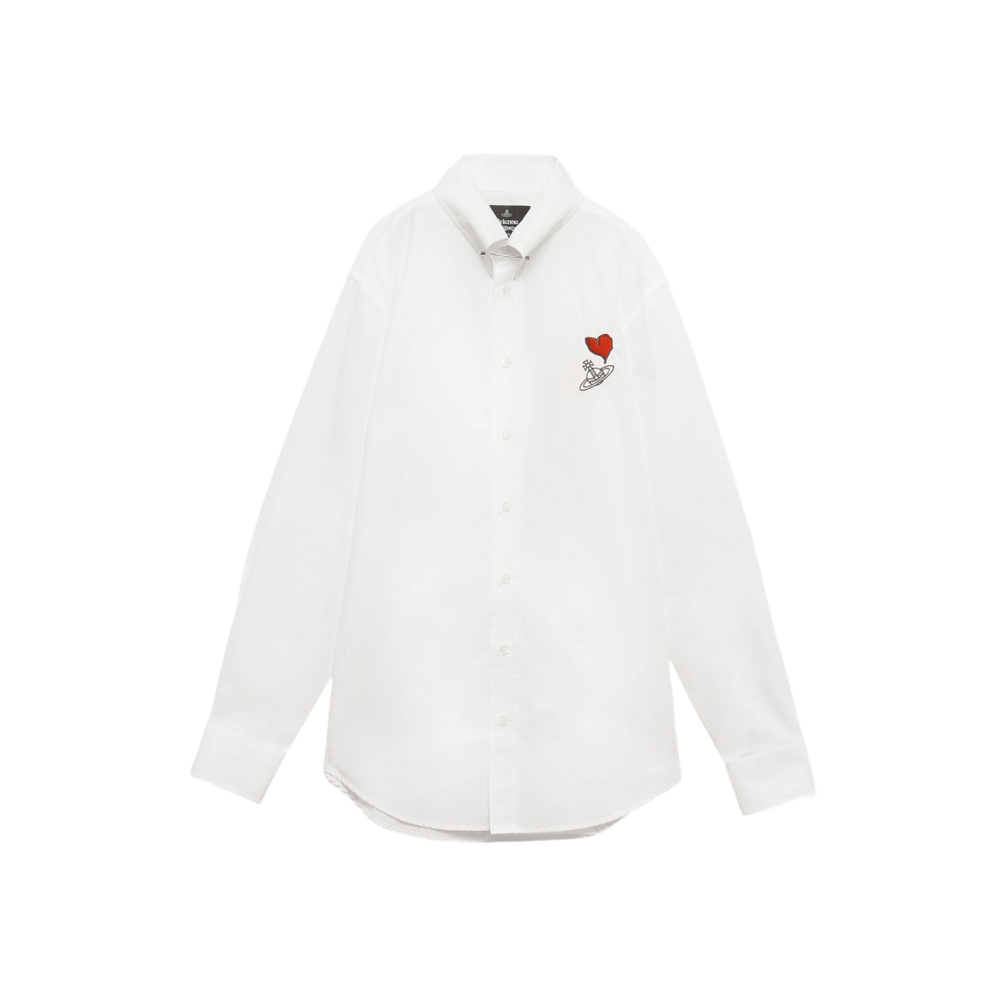 Vivienne Westwood BLCW Heart Pinhole Collar Shirt White 상세 이미지 1