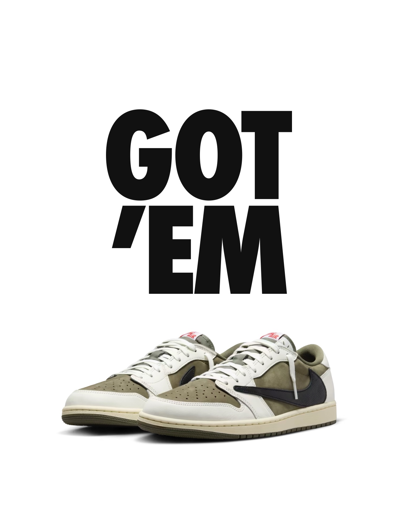 Jordan 1 x Travis Scott Retro Low OG SP Reverse Olive, (PS) Jordan 1 x Travis Scott Retro Low OG SP Reverse Olive 착용 스타일 - 1