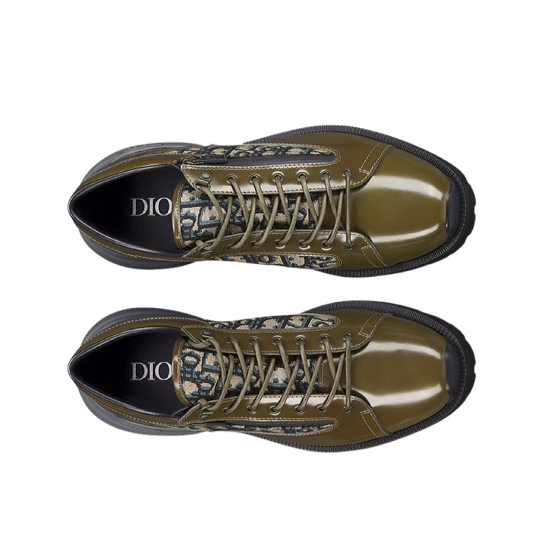 Dior Combat Derby Shoe Khaki Polished Calfskin with Beige Black 상세 이미지 2