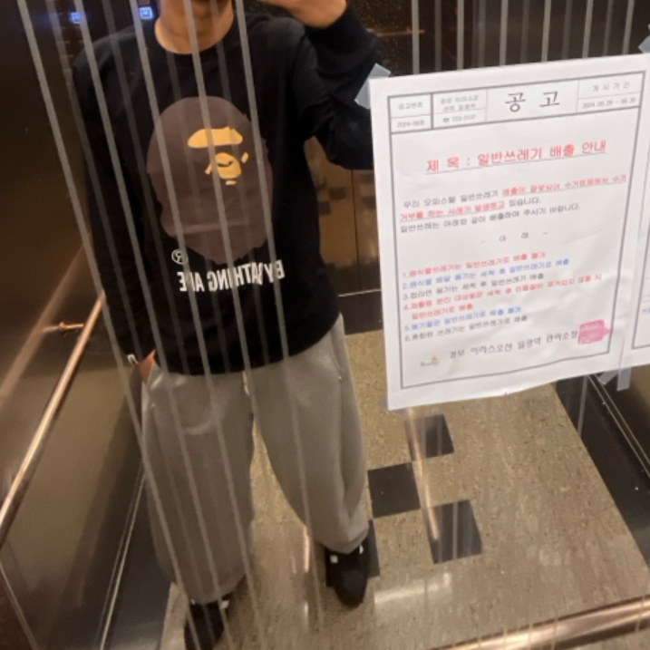BAPE By Bathing Ape L/S T-Shirt Black 착용 스타일
