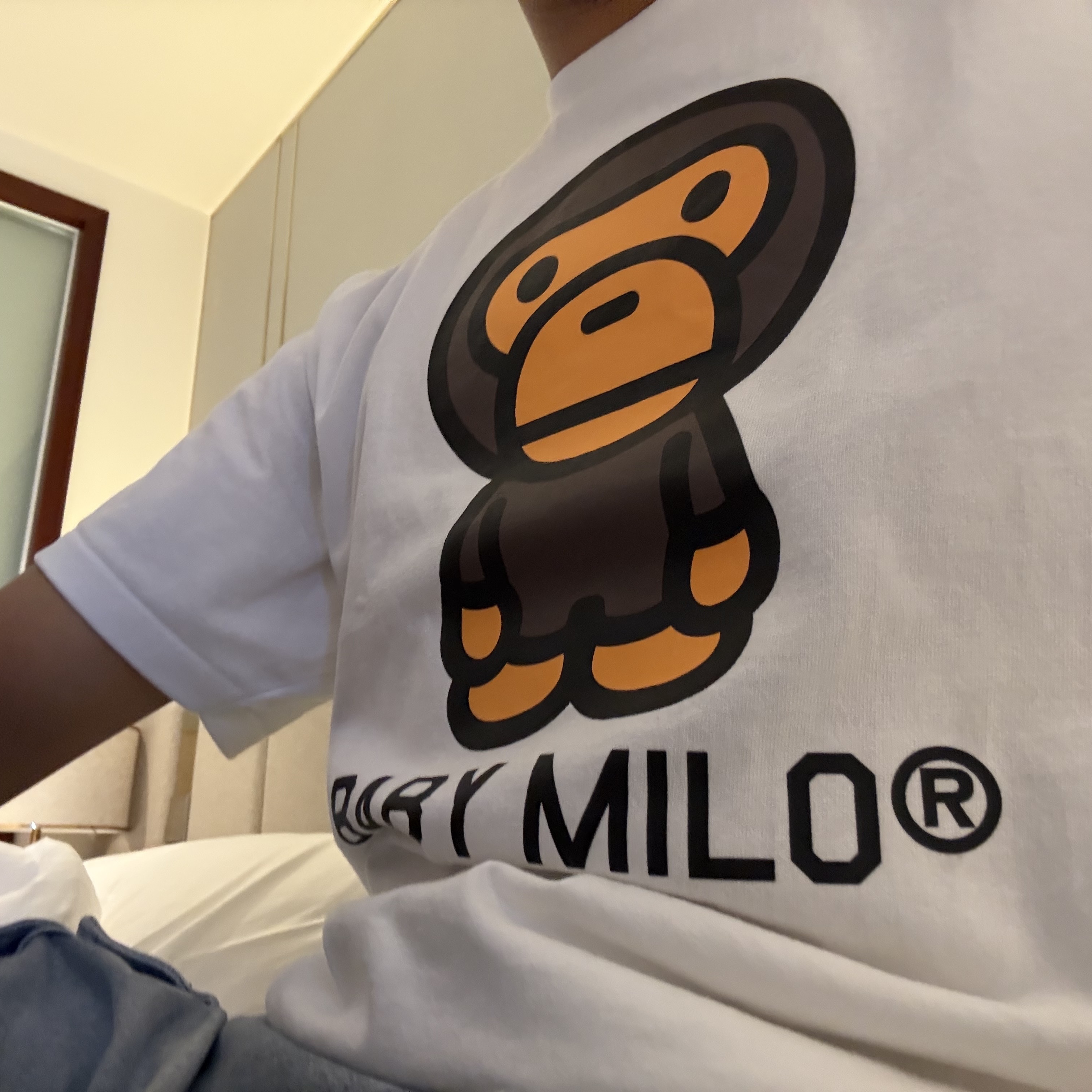 BAPE Baby Milo T-Shirt White 착용 스타일