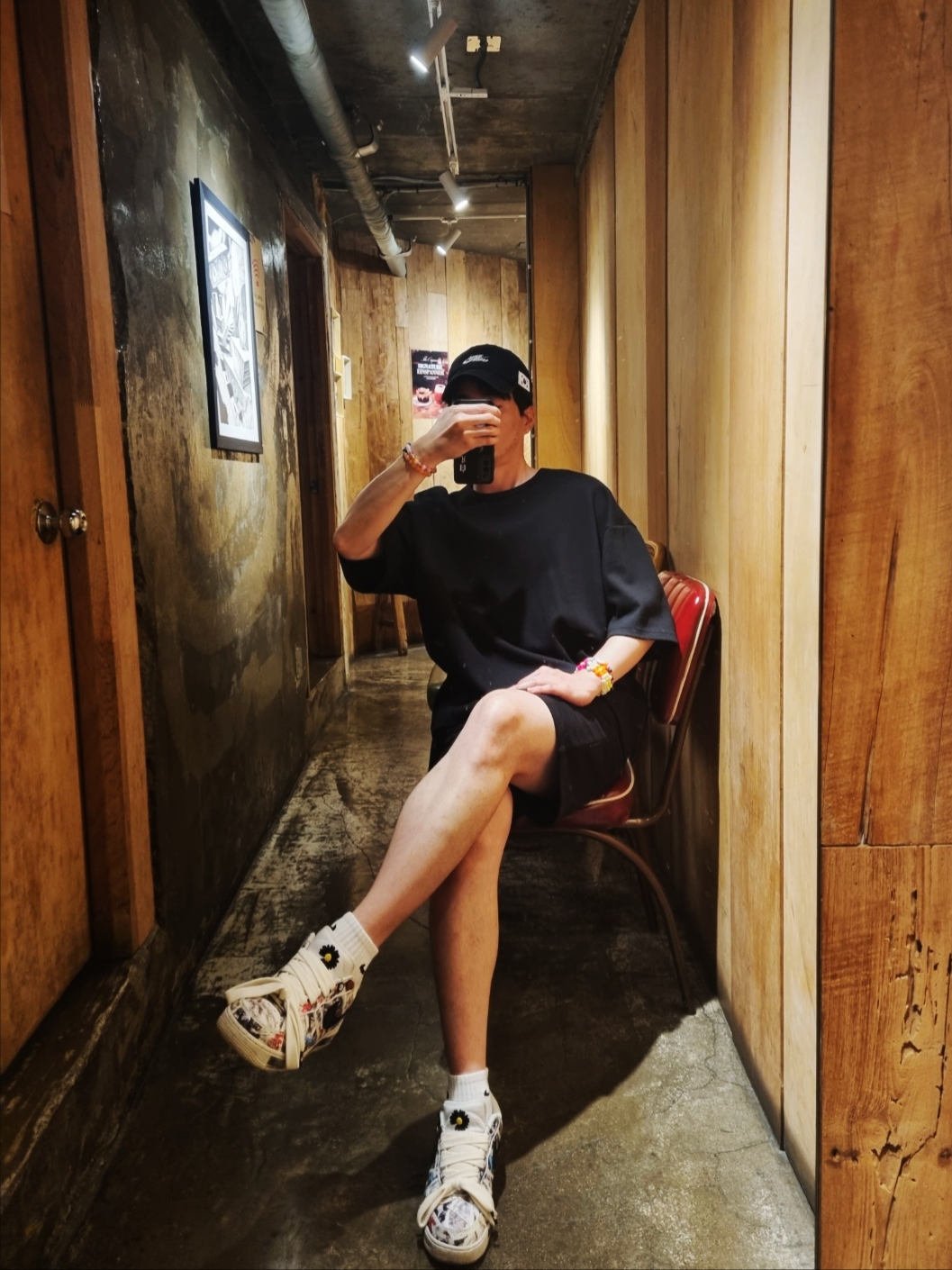 Nike x Peaceminusone Air Force 1 Low Para-Noise 2.0, Nike H86 Korea Cap Black 착용 스타일