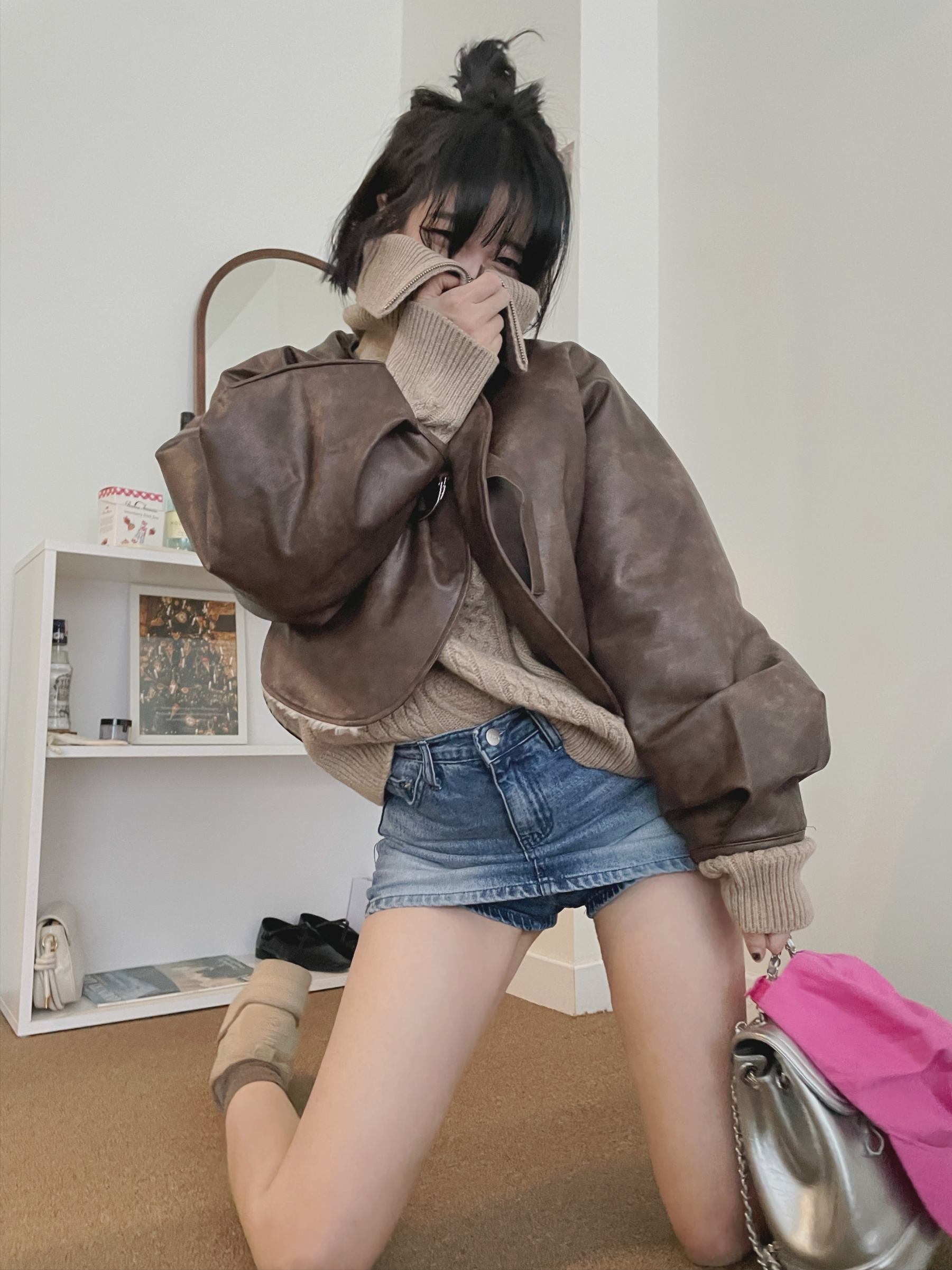 Ganni Software Heavy Cotton Cap Sugar Plum, (W) UGG Classic Ultra Mini Platform Mustard Seed 착용 스타일