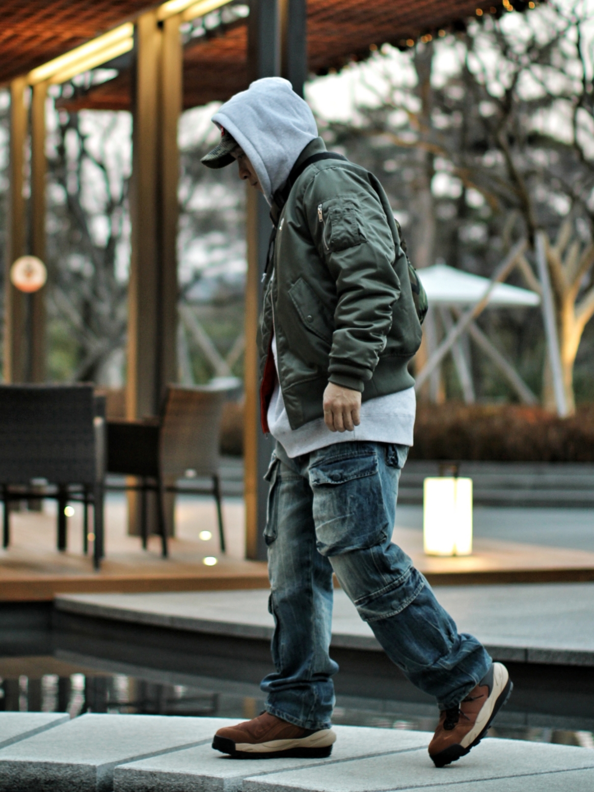 Supreme Camo Grid Velvet Camp Cap Woodland Camo - 22FW, Nike NSW Punk Bomber Jacket - Asia 착용 스타일 - 4