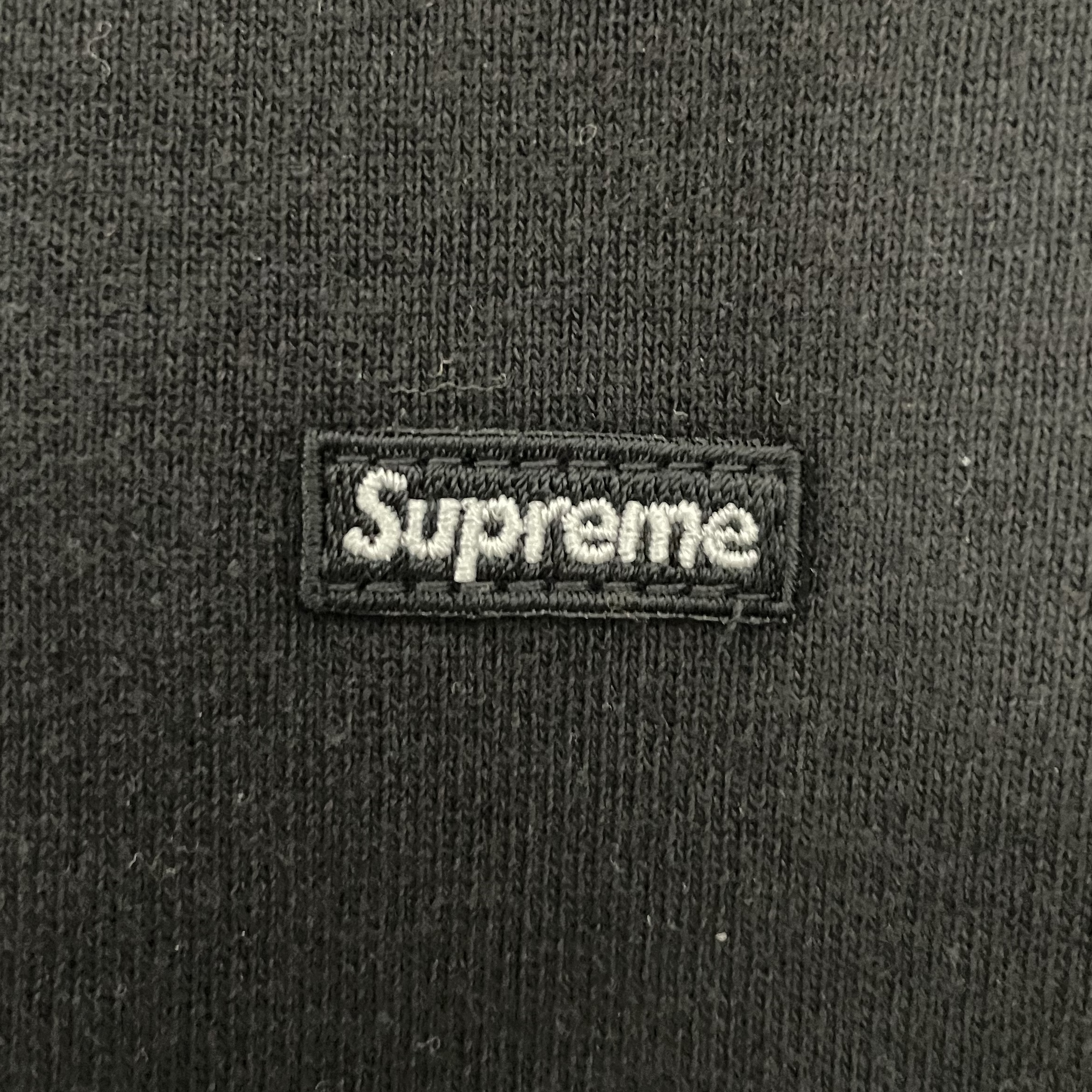 Supreme Small Box Drawcord Hooded Sweatshirt Black - 23FW 착용 스타일 - 1