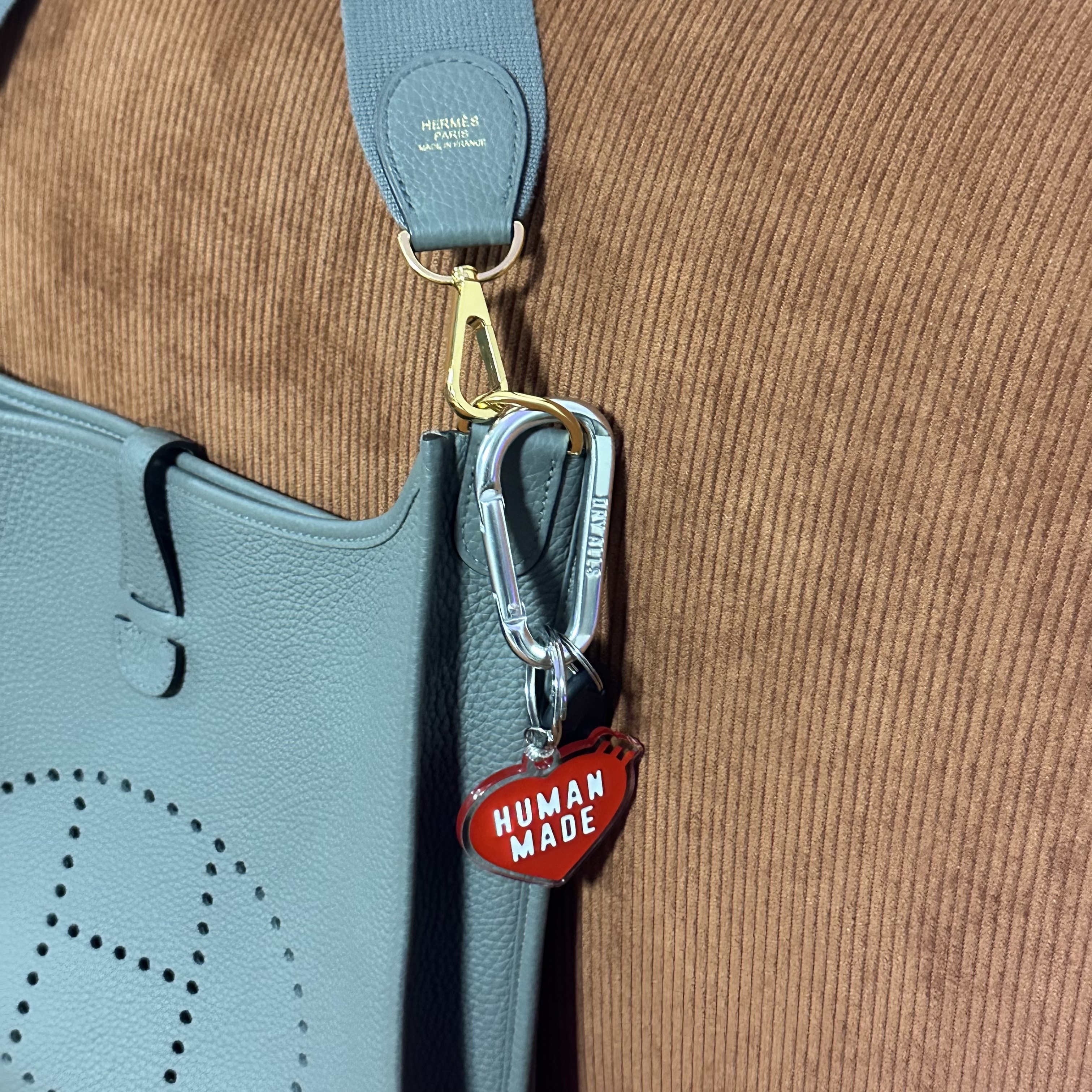 Human Made Heart Keyring Red, Human Made Carabiner 70mm Silver 착용 스타일