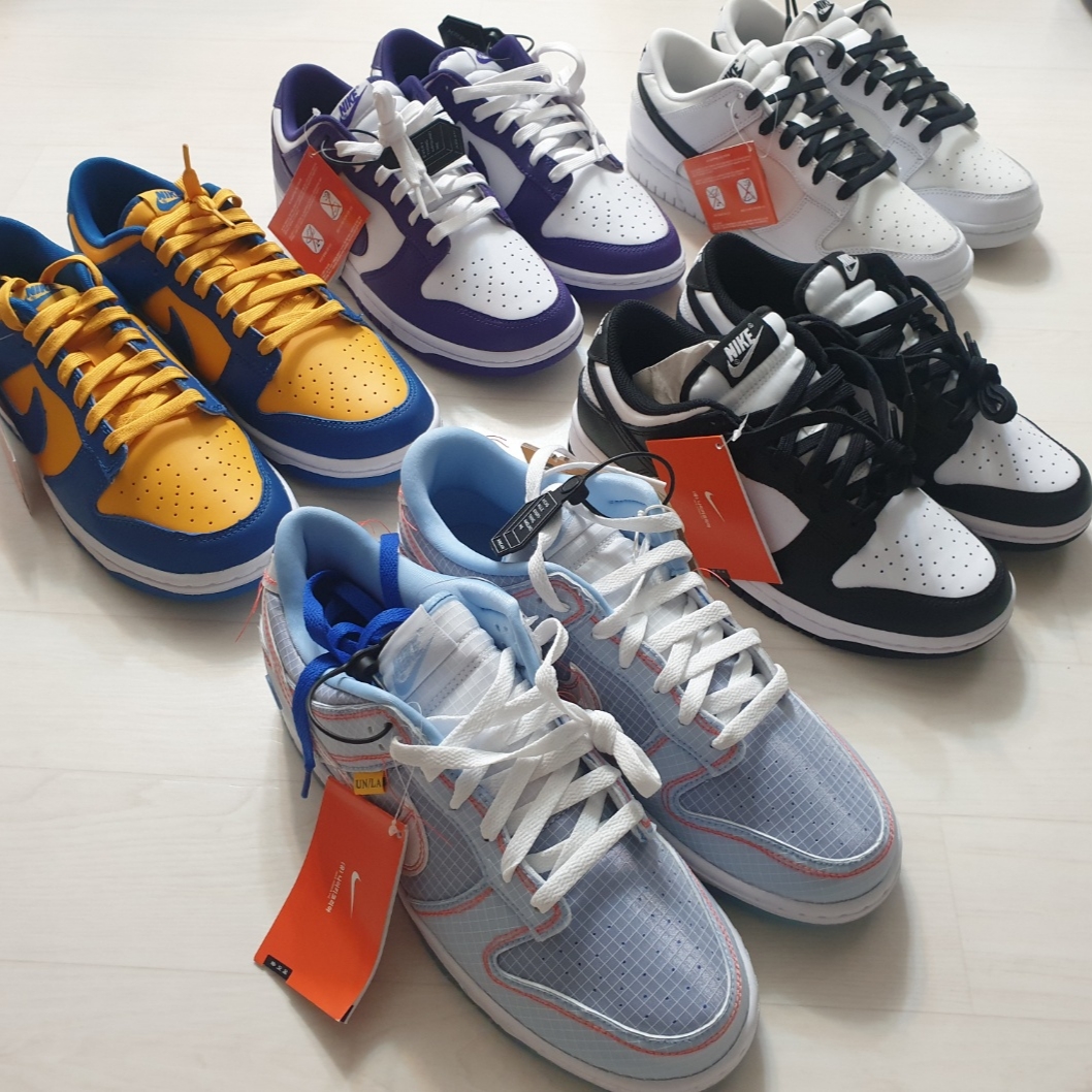 Nike x Union Dunk Low Passport Pack Argon, Nike Dunk Low Retro Championship Court Purple 착용 스타일