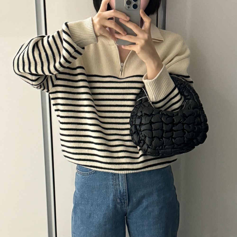 COS Quilted Micro Bag Leather Black 착용 스타일