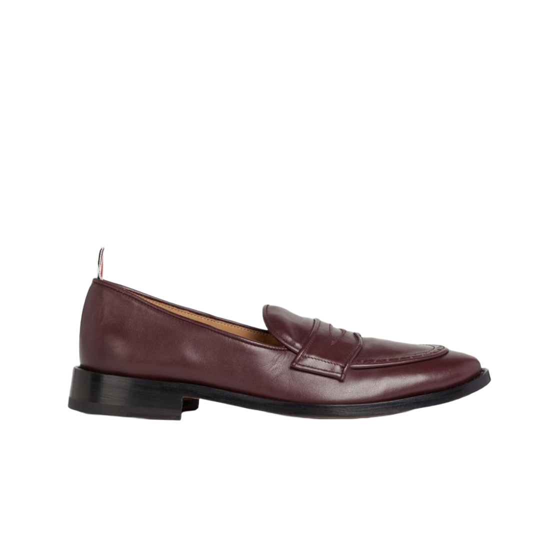 MFL076A-05584-614 Thom Browne Vitello Calf Leather Flexible Leather Sole Soft Penny Loafer Burgundy