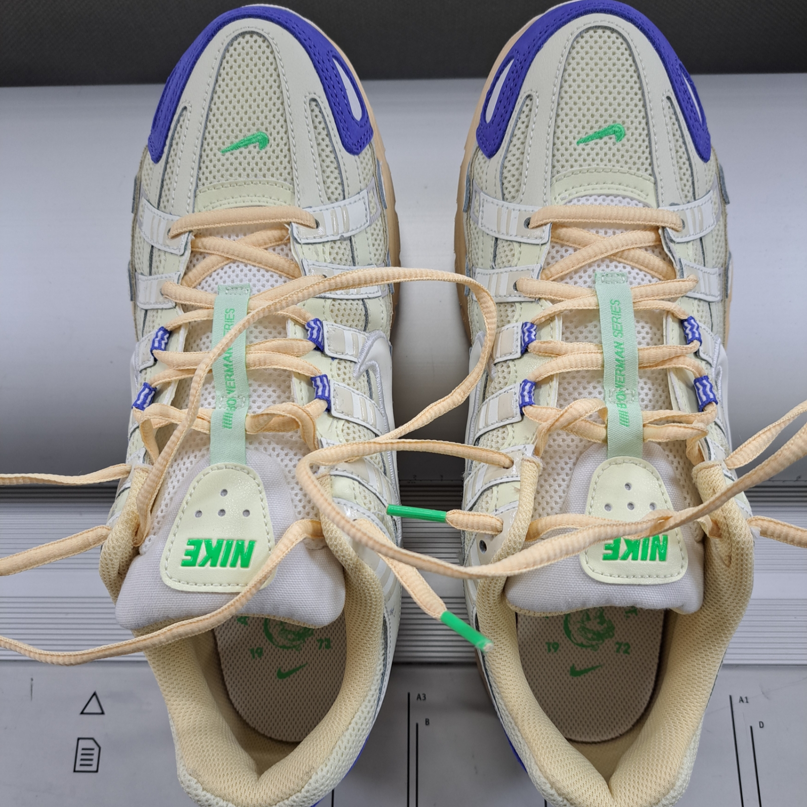 Nike P-6000 Coconut Milk Medium Blue 착용 스타일 - 1