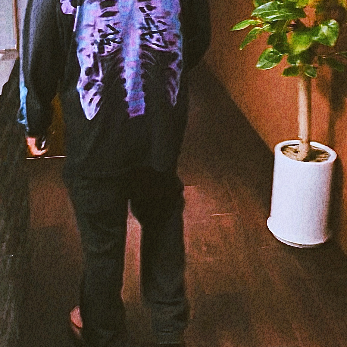 Stussy Rib Cage LS T-Shirt Black 착용 스타일 - 1