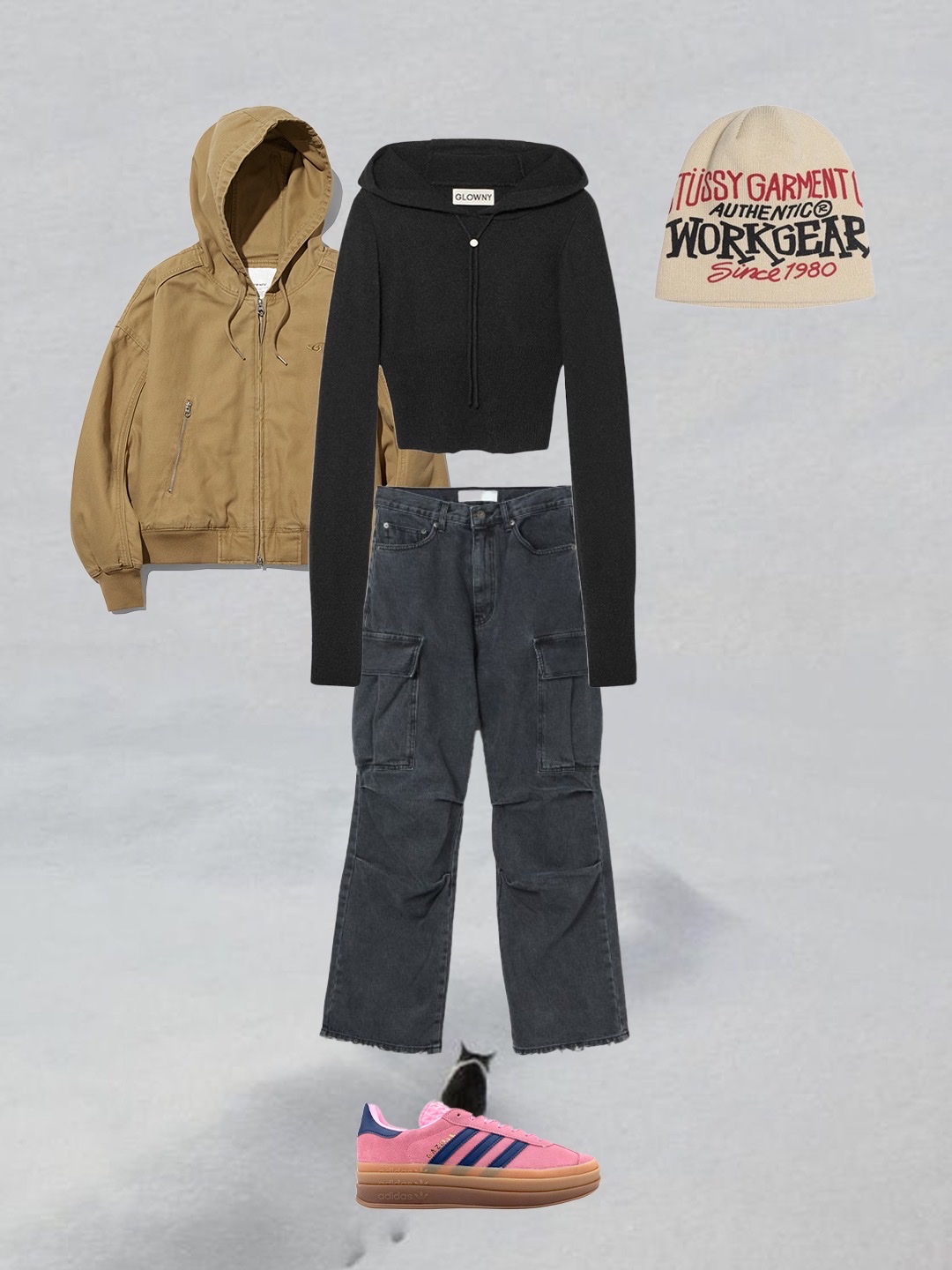 Millo Women Button Hood Bolero Cardigan Black, (W) Reebok Club C 85 White Light Grey 착용 스타일 - 4