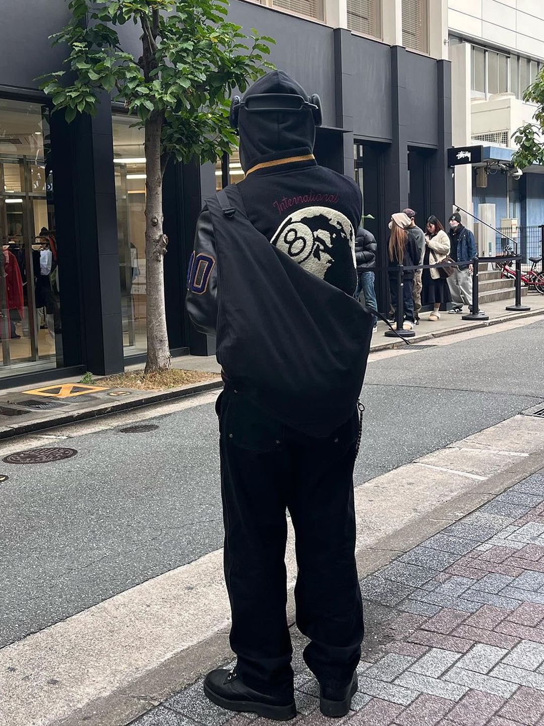 Stussy 40th Anniversary IST Jacket (Ny.LT.La), Nike x Stussy Reversible Jacket Medium Olive (FJ9153-222) 착용 스타일 - 2
