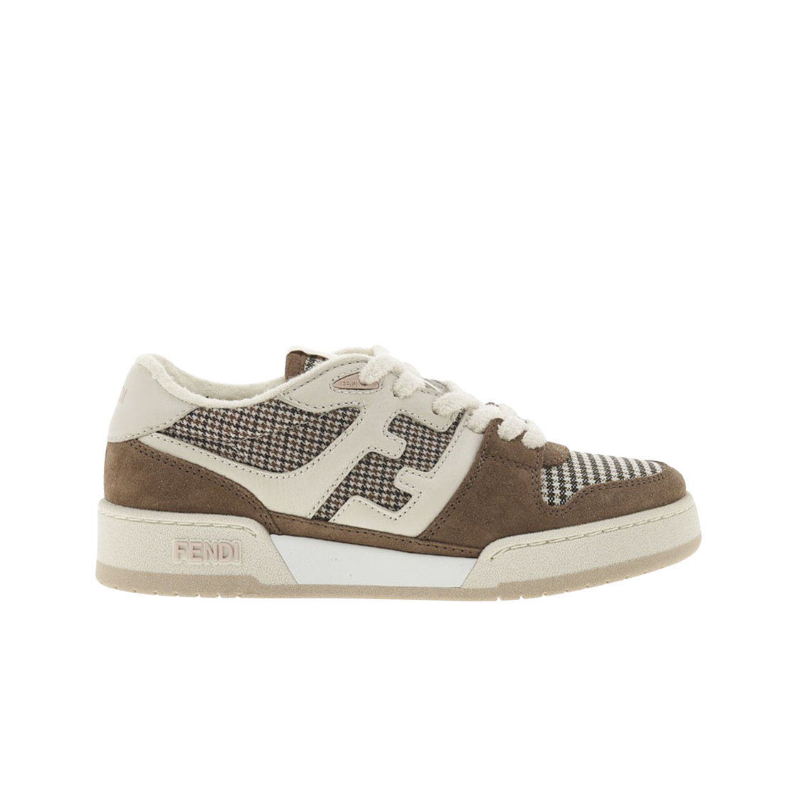 8E8252AKXXF1IE4 (W) Fendi Match Suede Low-Top Sneakers Brown