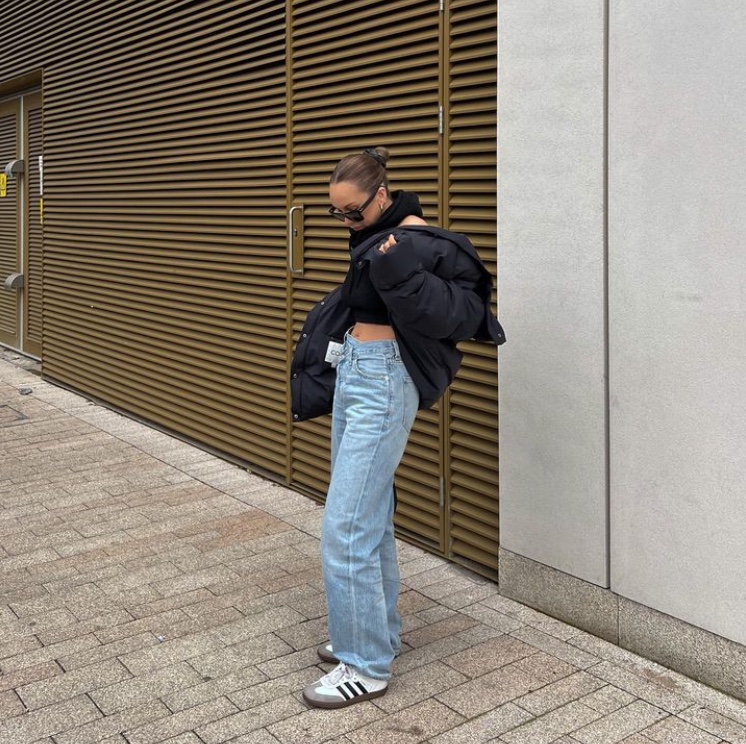 Agolde Women Criss Cross Straight Jean Wired 착용 스타일