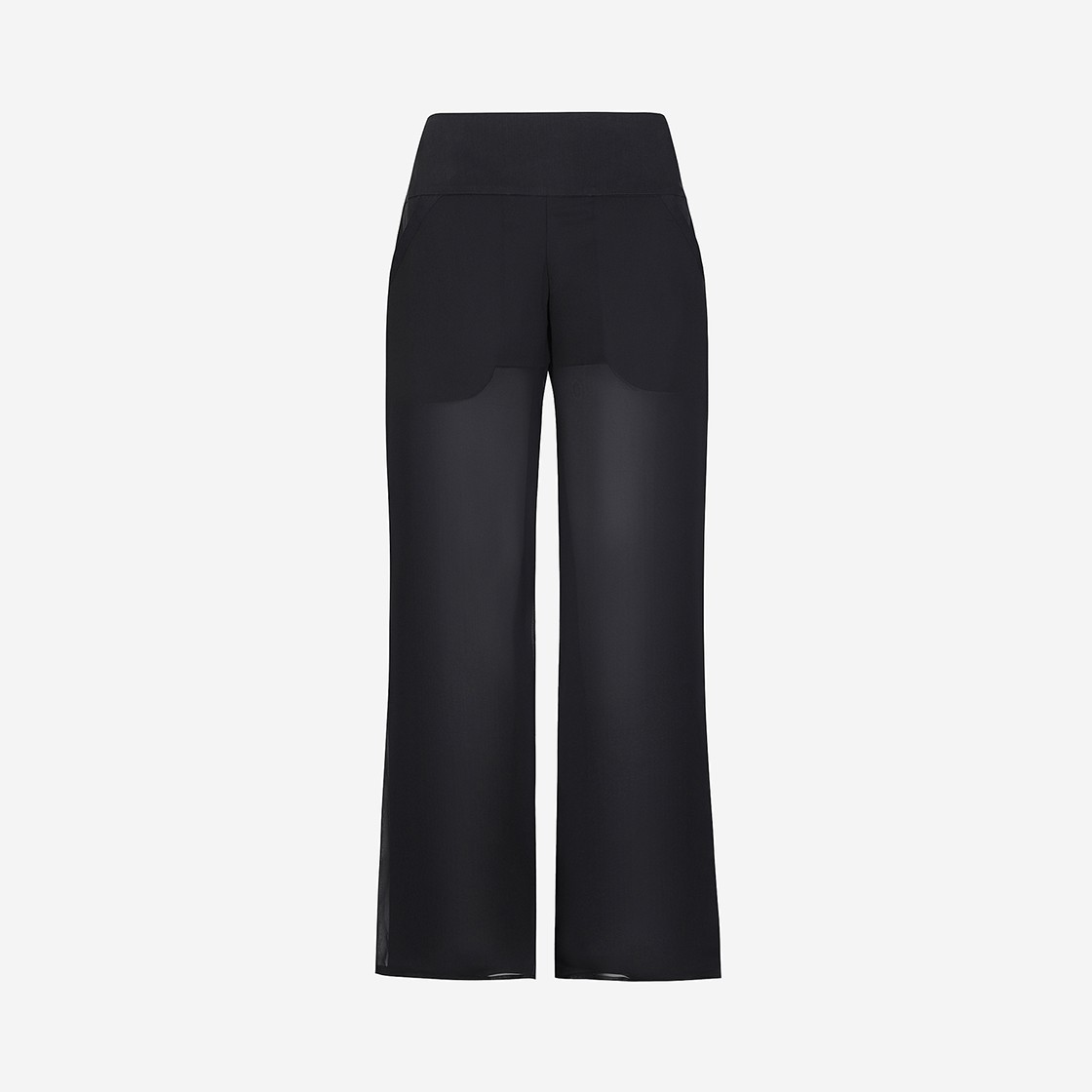 Paula Canovas Del Vas Women Arc Chiffon Trousers Black Black 상세 이미지 1