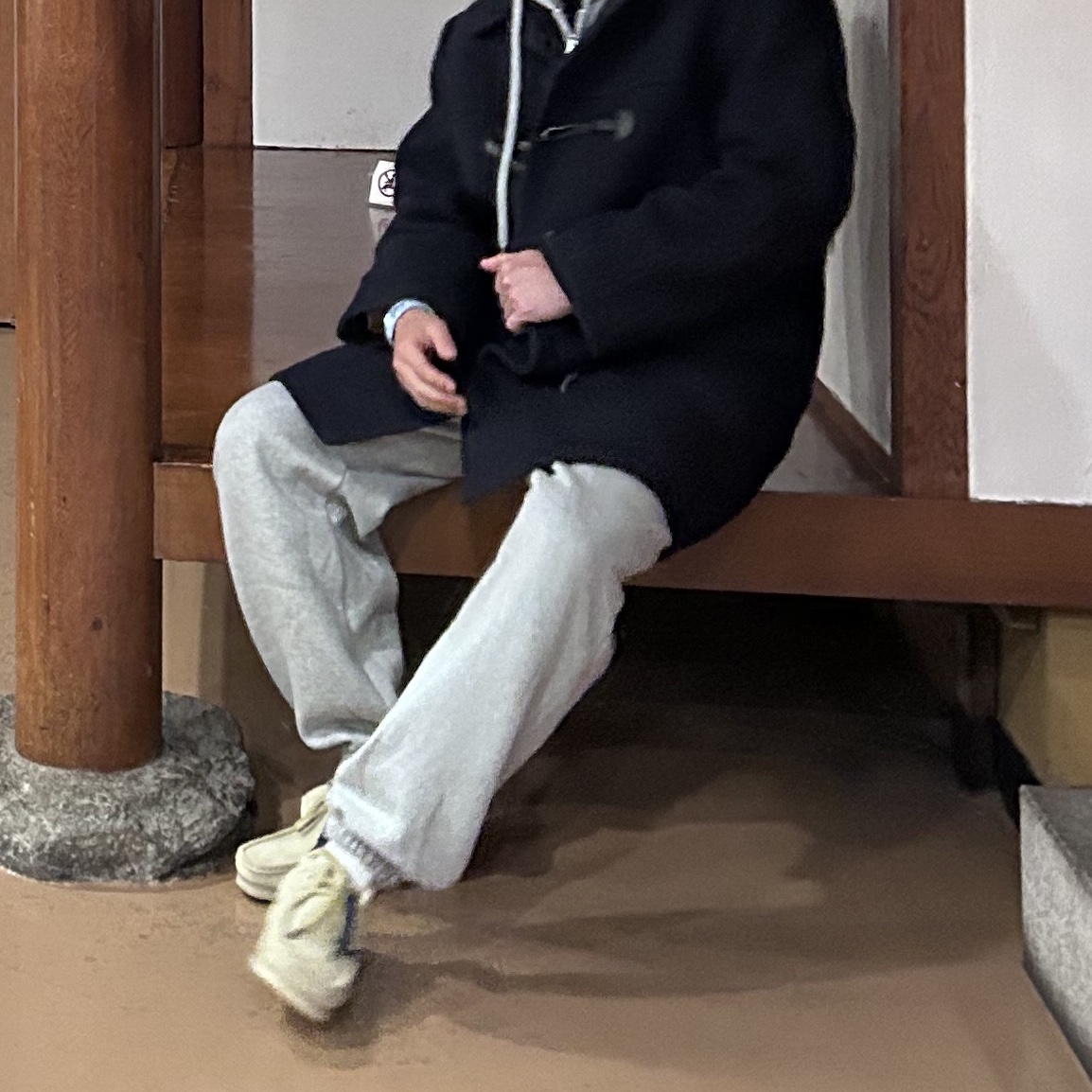 Clarks Wallabee Maple Suede 착용 스타일 - 1