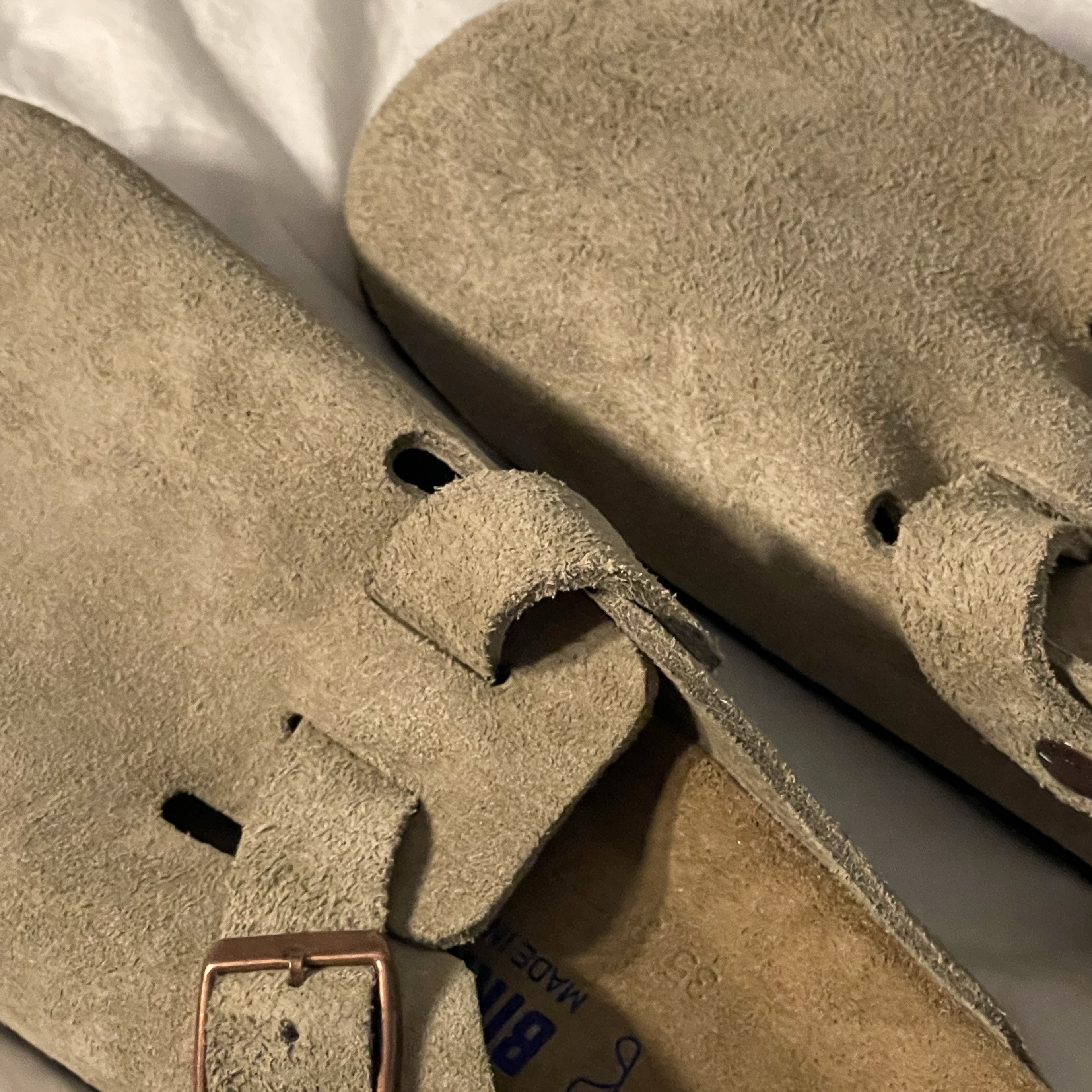 Birkenstock Boston Soft Footbed Taupe - Regular 착용 스타일